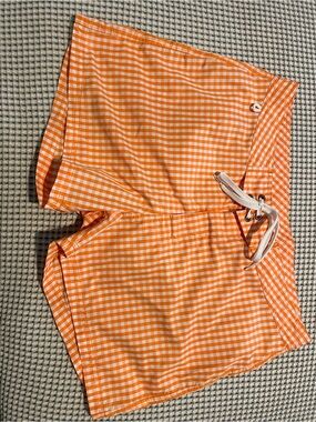 Sundek Orange & White Gingham Board Shorts - sz 34